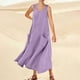 thumbnail image 1 of WILLBEST Vestido Corto De Verano Para Mujer, Color Liso, Sin Mangas, Cuello En V, Elegante, Holgado, Informal, Largo, Con Bolsillos, Cómodo Y Elegante Para Uso Diario., 1 of 3