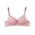 thumbnail image 3 of Fatuov Wireless Bras for Women Under $5 Spaghetti Straps Solid Color Push-Up Bralettes for Daily Sexy Full Coverage Seamless Bras 40A, Pink, 3 of 4