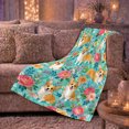 thumbnail image 6 of Joyful Corgi Botanical Garden, Playful Pet Portrait Pattern, Warm Flannel Blanket for Living Room and Bedroom, Dog Lovers Just Because Gift, Pet Lover Home Decor, 6 of 9