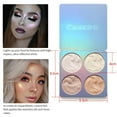 thumbnail image 5 of HHBEAUTY 4 Colors Highlighter Powder Palette Set, Makeup Palette Facial Bronzers Illuminator Palette Highlighter Baked Waterproof Long Lasting Brilliant Lighten Skin Color, 5 of 7