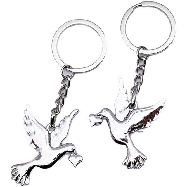 Llaveros de corazón de la paz, llaveros de coche de paloma, llaveros con dijes de animales, colgante para mujeres, hombres, niñas y niños, adorno de regalo