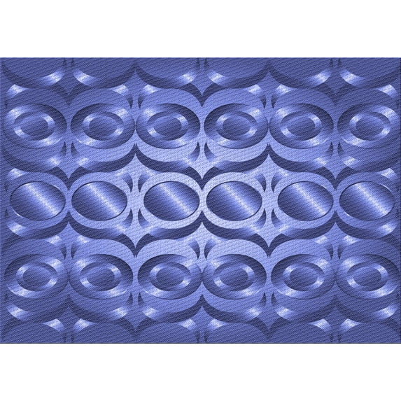 Ahgly Company Indoor Rectangle Patterned Sky Blue Dress Blue Area Rugs, 5' x 7'