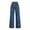 Dark Blue, variant on Women's High Waist Straight Leg Jeans, Faux Rhinestone Embellished Denim Pants, Loose Fit Casual Jeans for Daily Wear, Street Style and Plus Size Outfits Black L