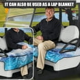 thumbnail image 2 of Yuyamidu Xmas Tree Golf Cart Seat Covers, Christmas Club Car Cushion Covers with 4 Front Pockets Blue Snowflake Golf Cart Seat Towel Blanket, 2 of 7