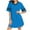 Blue, variant on lmcalzta Plus Size Nightgown for Women Men Cotton Sleepwear Short Sleeve Sleep Shirts Loose Fitted V Neck Nightshirt