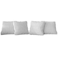 thumbnail image 2 of Home Design Laconia 18"x18" Square Velvet Pillow Covers, Set of 4, Soft Fluffy Striped Design for Sofa, Bedroom, or Living Room, White, 2 of 4