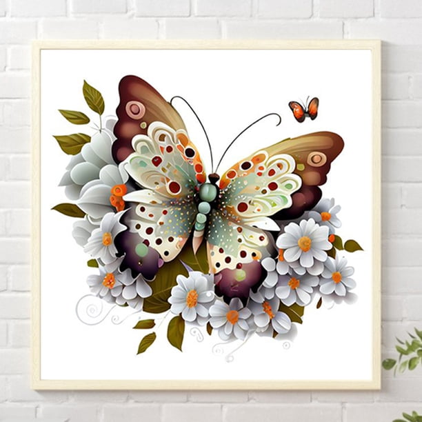 Cuadros Decorativos Kit de pintura por números DIY mariposa aceite arte imagen artesanía hogar pared decoración (H1426) Wdftyju embutido en tela