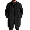 thumbnail image 2 of Yusimy Men's Overcoat Mid-Length Solid Slim Fit Double Breasted Wool Blend Trench Coat Casual Versatile, 2 of 9