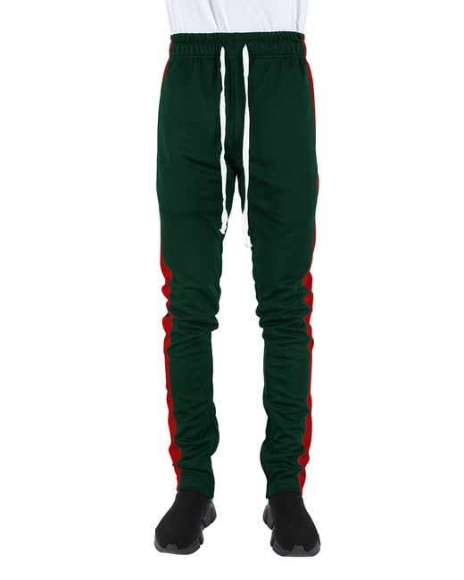 Men's Track Pants - H GREEN/ RED - M 