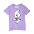 thumbnail image 4 of Piuwrlz 4 Years Toddler Short T Shirt Sleeve Girls Purple T-Shirt Cotton Crew Neck Shirt Top Purple Size 4 Years, 4 of 8