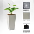 thumbnail image 5 of XBrand Modern 30-Inch Tall Square Planter, Modern Tapered Planter Perfect for Indoor & Outdoor Planter, Patio Décor, Set of 2, Gray, 5 of 11