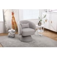 thumbnail image 3 of Swivel Accent Chair Armchair, Round Barrel Chair Comfy Teddy Fabric Accent Sofa Chair Club Chair Leisure Chair for Bedroom Living Room Lounge Hotel Office, Gray, 3 of 7