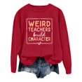 thumbnail image 1 of WEAIXIMIUNG Sweatshirts for Women Trendy Fall Ladies Fashion Leisure Pure Color Loose Long Sleeved Printed Letters Round Collar, 1 of 4