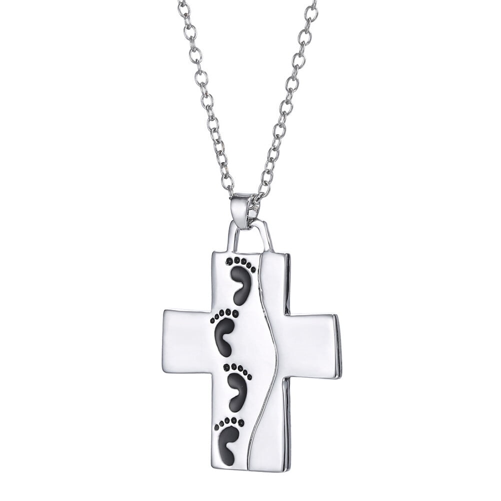 Reversible Cross Pendant Necklace Christian Jewelry for Men and