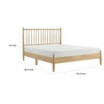 thumbnail image 5 of Lika Queen Size Platform Bed- Vertical Slatted Headboard- Natural Brown, 5 of 6