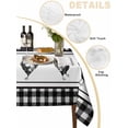 thumbnail image 5 of Farmhouse Black Plaid Rectangle Tablecloth, Vintage Country Cock Checkered Waterproof & StainResistant Tablecloth, Washable Oil-proof Table Cover for Dining/Party/Wedding/Camping/Buffet 52x70 In, 5 of 9