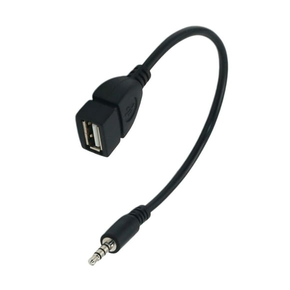 1x Black 3.5mm Male Audio Plug To USB Female Converter Cord Cable
