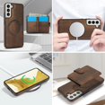 thumbnail image 3 of Decase for Samsung Galaxy S22 Flip PU Leather Back Cover with 2-in-1 Detachable Magnetic Wallet with 5 Card Slots Compatible Mag-Safe and RFlD Blocking Kickstand and Wireless Charging,Brown, 3 of 5