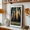 thumbnail image 5 of Vintage Redwood Forest Illustration | Iconic California Trees Art - California Illustration Forest Nature Travel Poster Landscape Vintage Poster Botanical Black Framed Wall Art Print 20 x 30 inches, 5 of 8