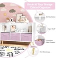 thumbnail image 4 of - Bookcase with Collapsible Fabric Drawers, Children's Book Display,Toy Storage Cabinet Organizer Book Shelf for - Rooms (White+Pink), 4 of 6