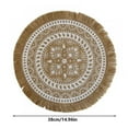 thumbnail image 3 of Clearance Under 5$ Round Woven Dining Mat, Dienrx Boho Round Placemat 15 Inch Farmhouse Woven Jute Fringe Table Mats with Pompom Tassel Place Mat for Dining Room Kitchen Table Decor Folk, 3 of 4