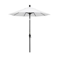 California Umbrella  7.5 ft. Sun Master Series Aluminum & Fiberglass Crank Collar Tilt Market Umbrella, Natural Sunbrella