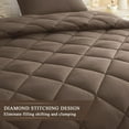 thumbnail image 3 of 120x128 Oversized King Comforter, Extra Large King Size Comforter Oversized, All Season Soft Lightweight Quilt Down Alternative Duvet Insert with 8 Corner Tabs(120x128, Brown), 3 of 17