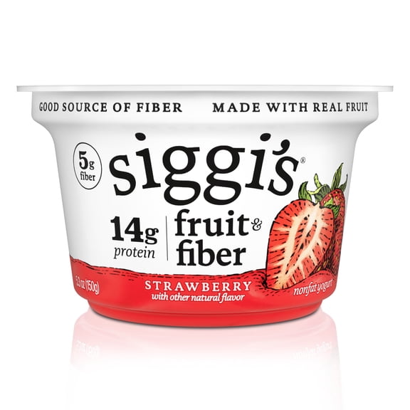 siggi's Fruit and Fiber Strawberry Nonfat Yogurt, 5.3 oz Cup