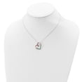 thumbnail image 4 of 925 Sterling Silver Cable Necklace with Pendants Chain Prizma 18 inch 1 extender Fancy Lobster Clasp Colorful CZ Open Heart 23 mm, 4 of 4