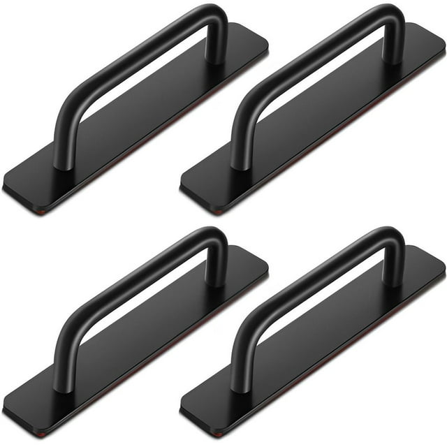 Cabinet Handles 4 Pack Self-Stick Instant Drawer Pulls Matte Black Finish Cabinet Pulls 5.7”