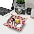thumbnail image 6 of Valet Tray, Cute strawberry print Faux Leather Desk Tray Vanity Tray Night Stand Organizer Catch All Tray Key Bowl for Entryway Table, Elegant Valet Tray Storage for Men Women, 6 of 7