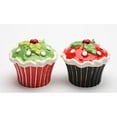 thumbnail image 3 of Ceramic Christmas Salt and Pepper Shakers Holly Cupcake 2.875 Inch Holiday Decor, 3 of 3