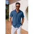 thumbnail image 4 of COOFANDY Mens Short Sleeve Casual Button Down Shirts Summer Lightweight Shirt Business Casual Dress Shirt, 4 of 6