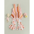 thumbnail image 3 of Bagilaanoe 2pcs Toddler Baby Girl Long Pants Set Stripe Print Sleeveless Tank Tops + Floral Flare Trousers 9M 12M 18M 24M 3T 4T 5T Kids Casual Outfits, 3 of 8