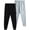 Heather Grey/Black, variant on Boys Sweatpants Cozy Lightweight Fleece Athletic Joggers and Cargo Pants 2 Pack