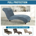 thumbnail image 5 of Funda para chaise lounge Funda de terciopelo para chaise lounge Funda para sillón de alta elasticidad Funda para sillón de lujo para sala de estar Protector de muebles suave para perro, lavable a máquina, BlackStone Blue, 5 of 5