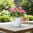 thumbnail image 6 of Wliror 8 Inch White Ceramic Plant Pot - Medium Round Planter with Drainage for Snake Plant Pothos, Modern Flower Pot for Indoor Outdoor Home Garden, 6 of 7