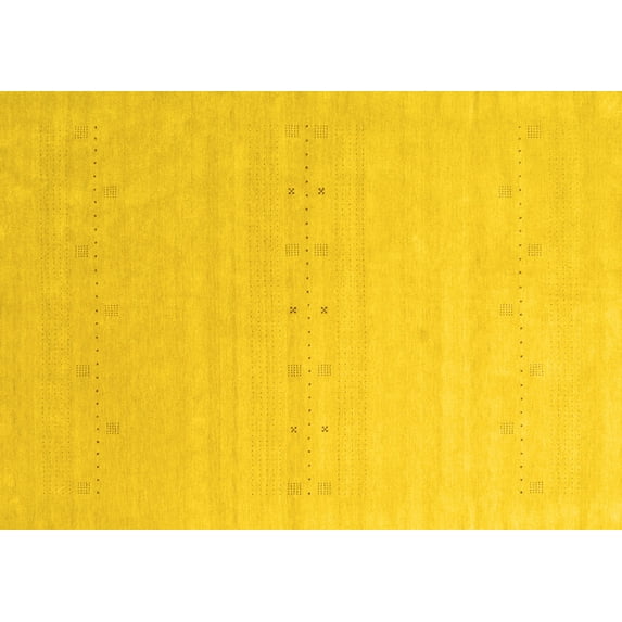Ahgly Company Indoor Rectangle Solid Yellow Modern Area Rugs, 5' x 7'