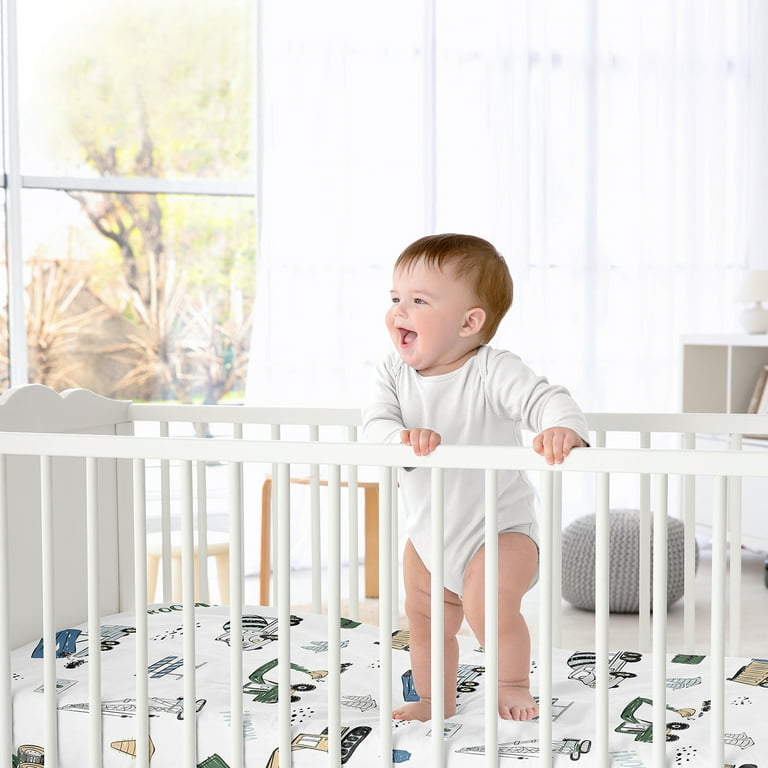 Construction Truck Green and Blue 2 Pack Fitted Crib Sheet Boy by Sweet Jojo Designs