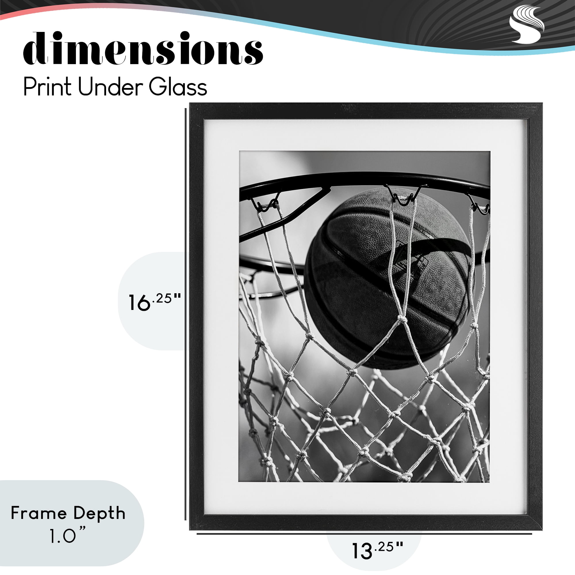 Stupell Industries Winning Basket Shot Black Framed Print Under Glass, design by Marcus Prime