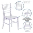 thumbnail image 4 of Flash Furniture HERCULES 10 Pack Child’s Transparent Crystal Resin Party and Event Chiavari Chair for Commercial & Residential Use, 4 of 14