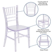 Flash Furniture HERCULES Child’s Transparent Crystal Resin Party and Event Chiavari Chair for Commercial & Residential Use