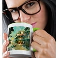 thumbnail image 2 of 3drose, Painting of New Orleans Just Before Mardi Gras, 11oz Two-tone Green Mug, 2 of 6