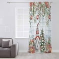thumbnail image 3 of Blue Wooden Christmas Gnomes Semi Sheer Curtains Drapes for Living Room,Bedroom,French Doors Window 84 Inches Long,Xmas Tree Poinsettia Winter Rod Pocket Chiffon Curtain Voile Drapery Panel, 3 of 6