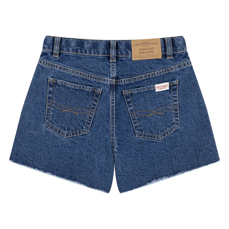 Levi Strauss Signature Girls Pocket Denim A-Line Shorts, Sizes - Main Image