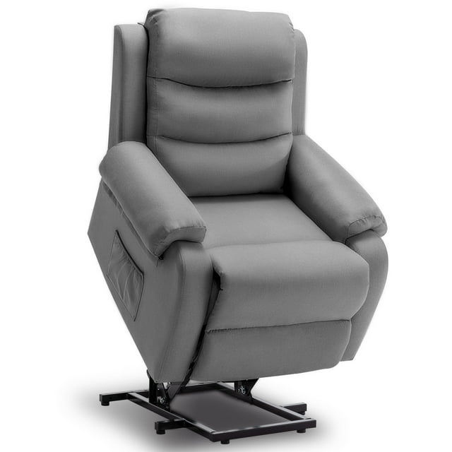 Korser Small Power Lift Recliner Chair for Elderly with Memory Function Linen for Living Room,Dark Grey