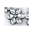thumbnail image 2 of Clear Crystal Rhinestone Five Flower Statement Ribbon Tie Necklace, 2 of 4