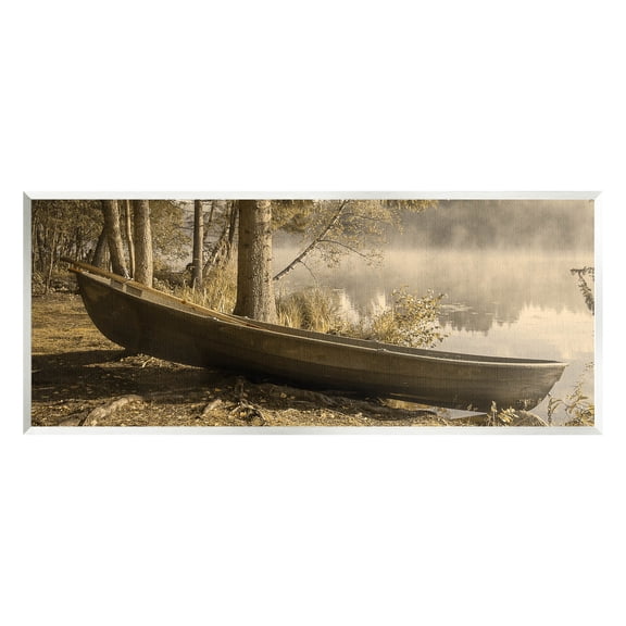 Woodland Lake Shore Canoe Landscape Photograph Unframed Art Print Wall Art