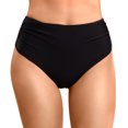 thumbnail image 2 of Sopiago Women's Bikini Bottoms High Waisted Full Ruched Swimsuit Bottoms Tummy Control Full Coverage Bathing Suit Bottoms for Women Black,M, 2 of 7