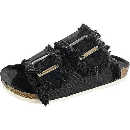 

SHYPM New Shoes Women Comfortable Sandals Ladies Slip-on Wedge Sandals Sports Beach Walk Shoes Summer Fashion Denim Casual Sandalias-36